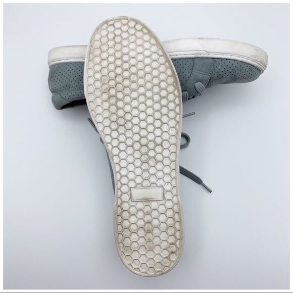 CASLON Gray Perforated Leather Sneakers Laced - Picture 9 of 12